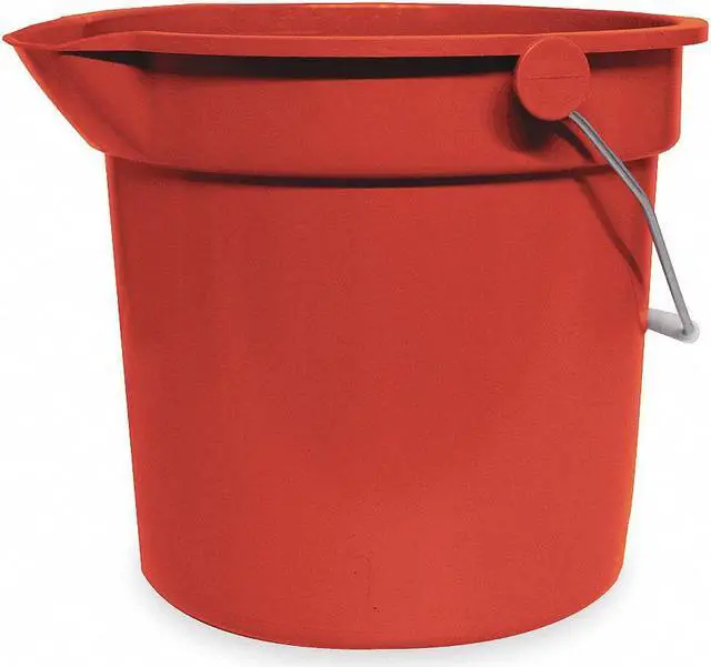 Alt view image 3 of 3 - TOUGH GUY 1ELJ9 2 1/2 gal Round Bucket, 10-1/4 in H, 10-1/4 in Dia, Red, Plastic