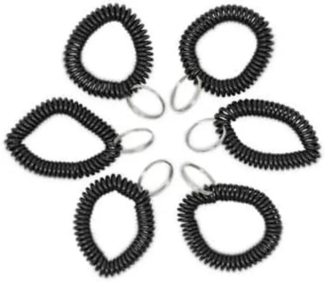 Alt view image 5 of 14 - Universal Wrist Coil Plus Key Ring Plastic Black 6/Pack 56050