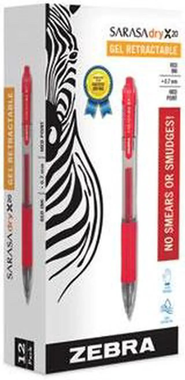 Alt view image 7 of 12 - Zebra Sarasa Retractable Gel Pen Red Ink Medium Dozen 46830