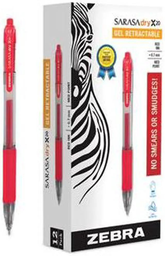 Alt view image 8 of 12 - Zebra Sarasa Retractable Gel Pen Red Ink Medium Dozen 46830
