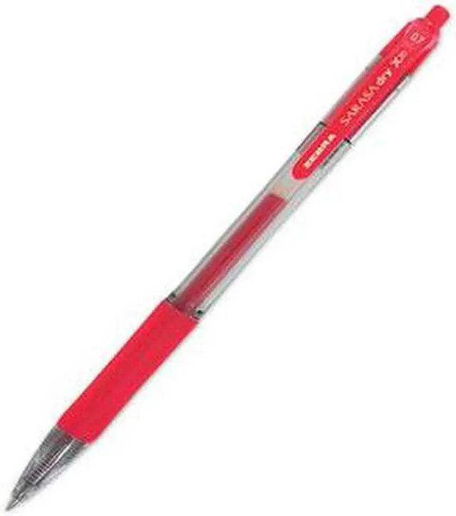 Alt view image 9 of 12 - Zebra Sarasa Retractable Gel Pen Red Ink Medium Dozen 46830