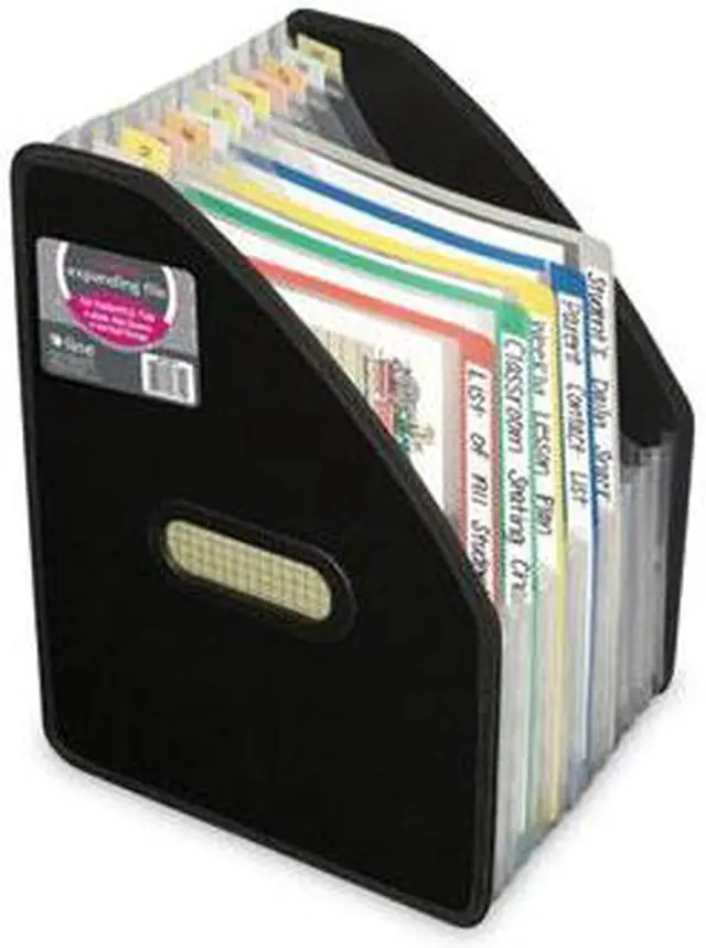 Alt view image 11 of 20 - C-Line Vertical Expanding File 13-Pocket 10" Expansion Letter Poly Black 58810