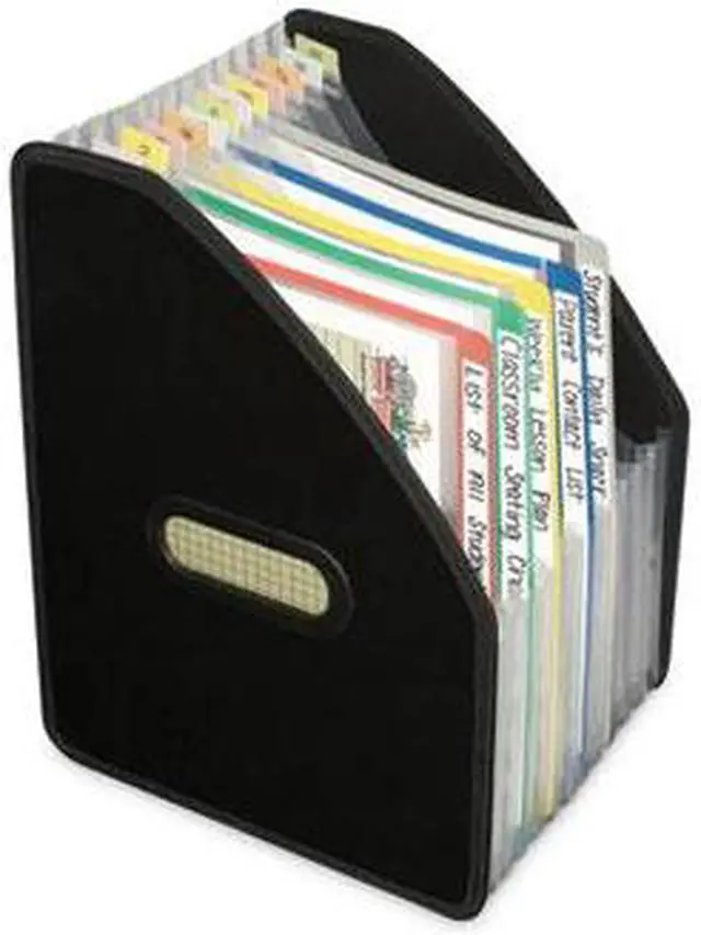 Alt view image 12 of 20 - C-Line Vertical Expanding File 13-Pocket 10" Expansion Letter Poly Black 58810