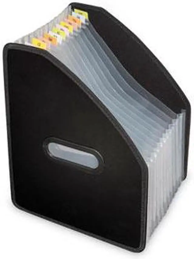 Alt view image 13 of 20 - C-Line Vertical Expanding File 13-Pocket 10" Expansion Letter Poly Black 58810