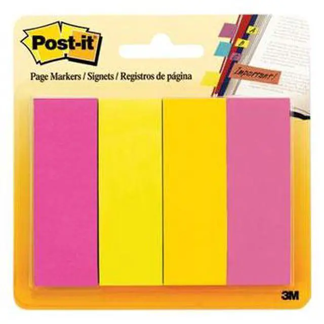 Alt view image 3 of 9 - Post-it Page Flag Markers Assorted Brights 50 Strips/Pad 4 Pads/Pack
