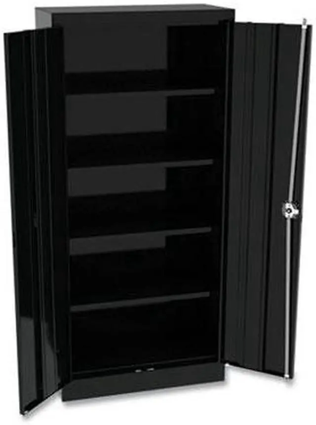 Alt view image 4 of 5 - Alera CM6615BK Space Saver Storage Cabinet, Four Fixed Shelves, 30.00"w x 15.00"d x 66.00"h, Black