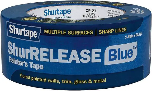 Main image of SHURTAPE CP 27 Painter's Tape, 36 mm W x 55 m L, 5.3 mil Thick, Blue, Rubber