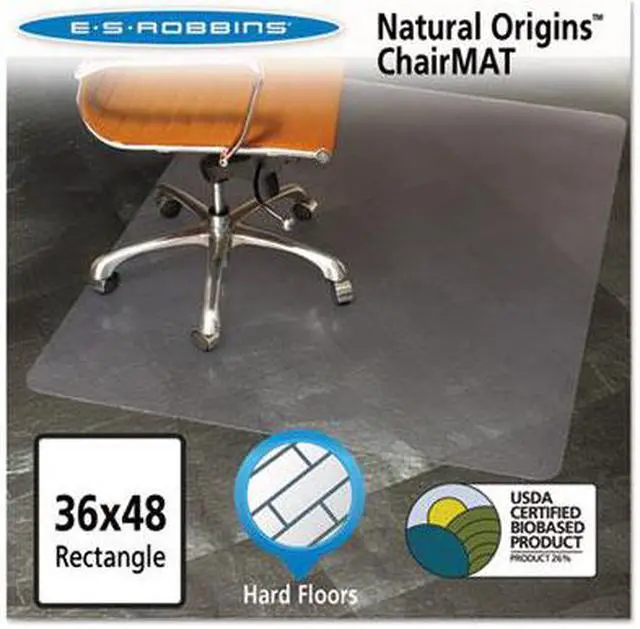 Main image of ES Robbins Natural Origins Chair Mat For Hard Floors 36 x 48 Clear 143007