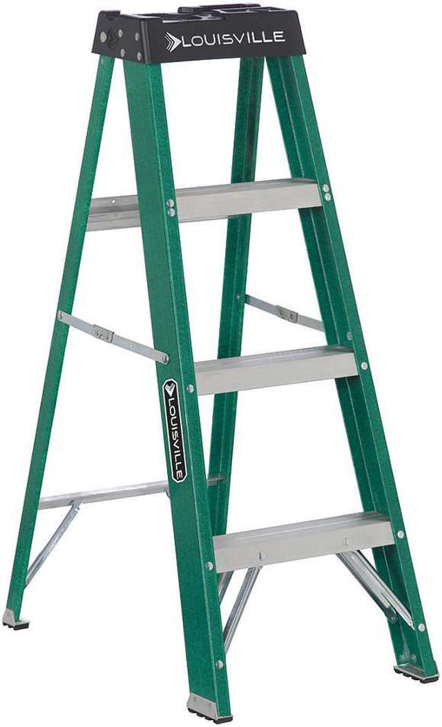 Louisville FS4004 4 ft. Type II 225 lbs. Load Capacity Fiberglass Step Ladder