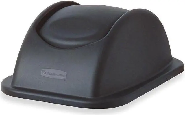 Main image of RUBBERMAID FG306700BLA Trash Can Top,Dome,Swing Closure,Black