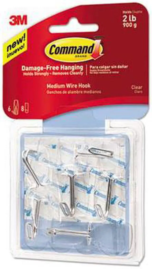 Main image of Command Hook,Clear,Wire,6/Pk,Clr 17065CLRVPES