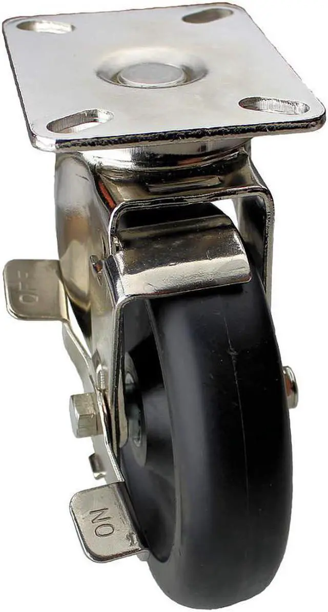 Alt view image 2 of 3 - ZORO SELECT 33J036 Swivel NSF-Listed Plate Cstr w/Brake,NSF-Listed Plate Type A