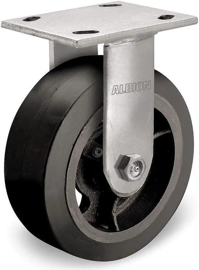 Alt view image 2 of 2 - ZORO SELECT 3G134 Rigid NSF-Listed Plate Caster,Rubber,8 in.,600 lb.