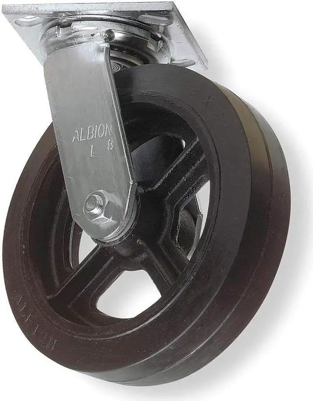 Alt view image 2 of 2 - ZORO SELECT 16MR08201S Swivel NSF-Listed Plate Caster,600 lb.,75 Shore A