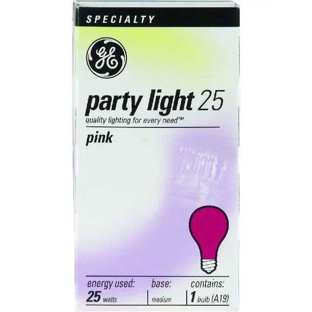 Alt view image 4 of 5 - GE 22730 - 25A/TPK Standard Transparent Colored Light Bulb