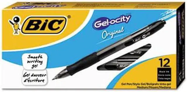 Alt view image 2 of 20 - Bic Gel-ocity Retractable Gel Pen Black Ink .7mm Medium Dozen RLC11BK