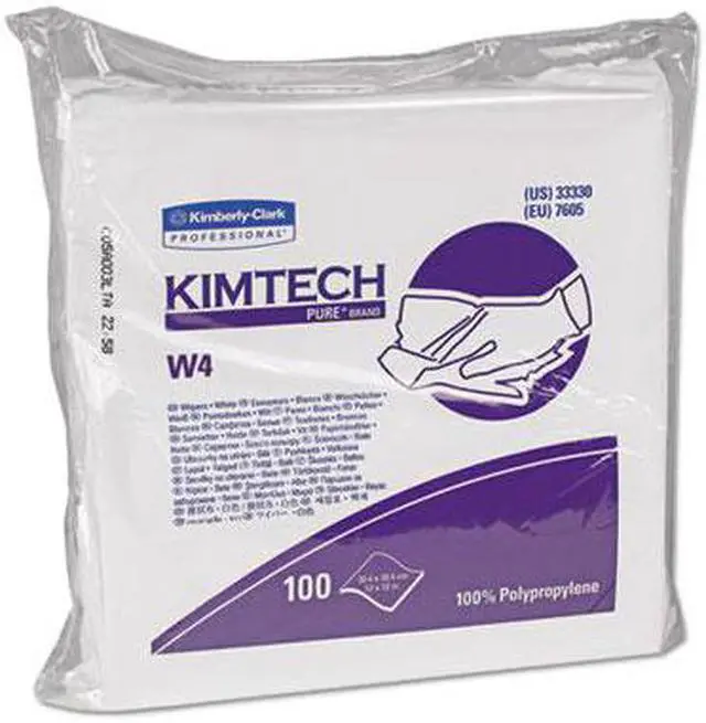 Main image of KIMTECH PURE W4 Dry Wipers, Flat, 12 x 12, White, 100/Pack