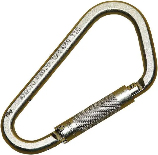 Alt view image 2 of 3 - Carabiner, Steel, 6-2/3 In. L, Auto-Lock