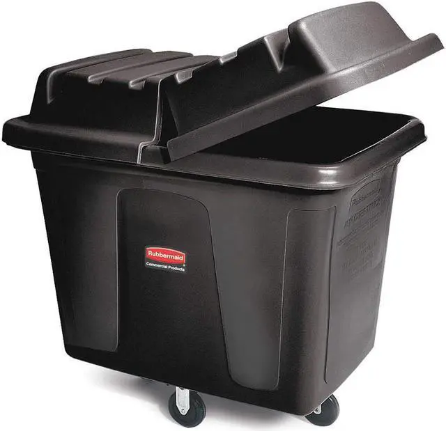 Alt view image 2 of 5 - RUBBERMAID COMMERCIAL FG461200BLA Cube Truck,7/16 cu. yd.,400lb. Cap,Black