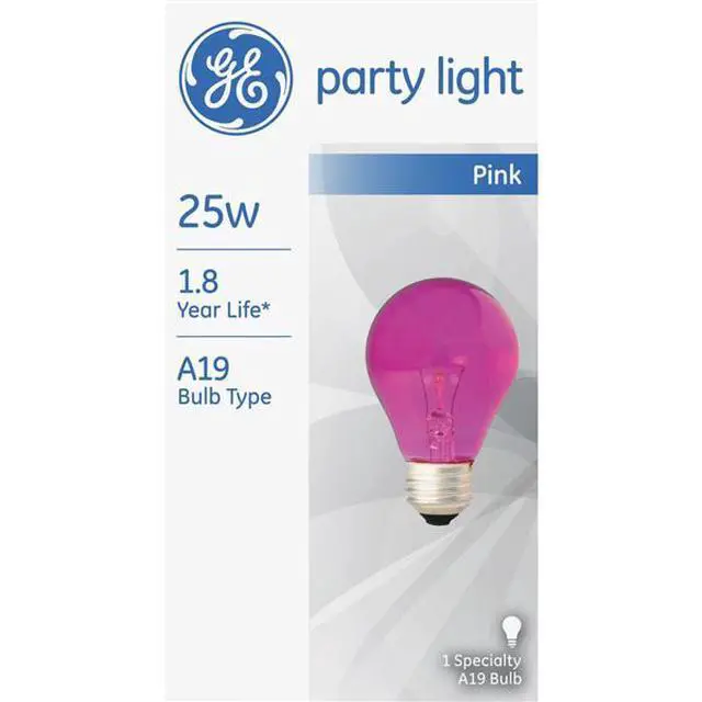 Alt view image 3 of 5 - GE 22730 - 25A/TPK Standard Transparent Colored Light Bulb