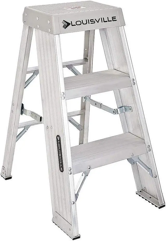 Alt view image 2 of 7 - LOUISVILLE AY8003 3 Steps, Aluminum Step Stand, 375 lb. Load Capacity, Silver