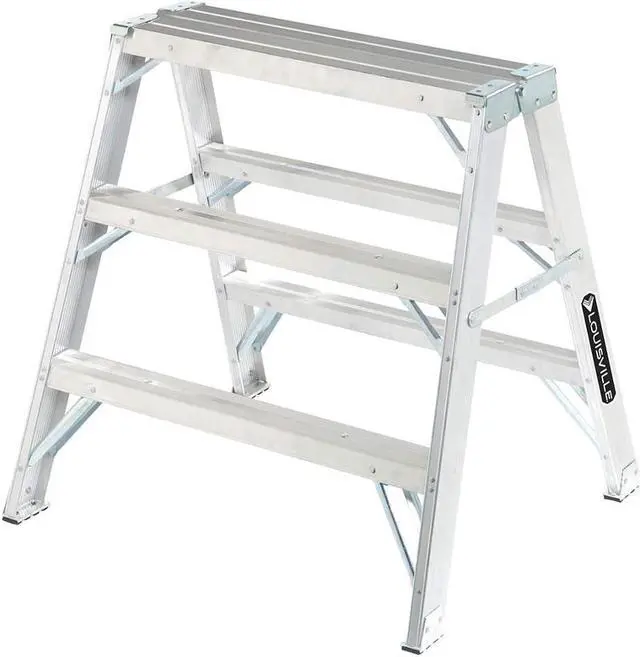 Alt view image 3 of 5 - LOUISVILLE L-2032-03 Sawhorse Ladder, Aluminum, 34" W x 37" H