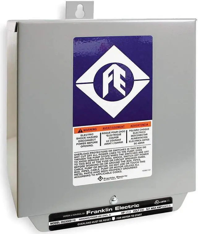 Alt view image 2 of 3 - FRANKLIN ELECTRIC 558861 Control Box,3HP,230V,1Phase