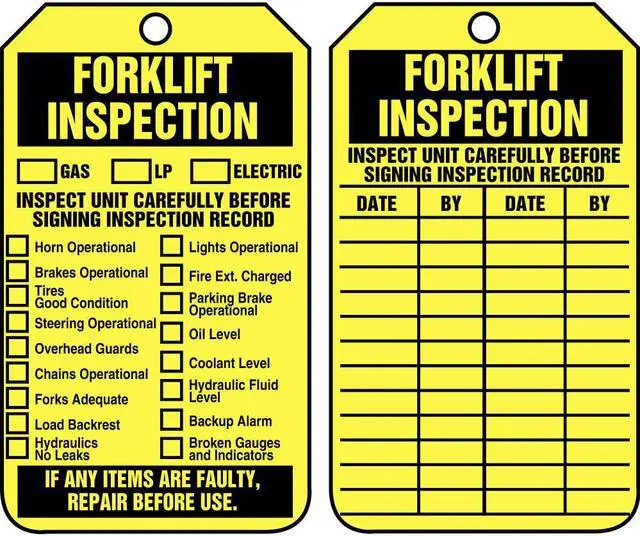 Alt view image 2 of 2 - ACCUFORM TRS305PTP Tag, Forklift, Plastic, 5 3/4 in H x 3 1/4 in W, Rectangle,