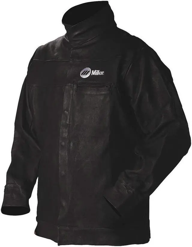 Alt view image 2 of 2 - MILLER ELECTRIC 231090 Welding Jacket, Pigskin, 2 oz, 30 in Length, Snaps