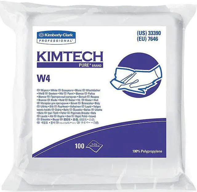 Alt view image 2 of 2 - KIMTECH 33330 Critic Task Wipe AntiStat DbleBag WHT Dispos 500/Cs