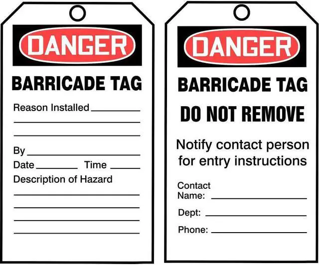 Alt view image 2 of 2 - ZORO SELECT 43Z238 Danger Tag By The Roll, Lockout Tagout, Cardstock, 6 1/4 in