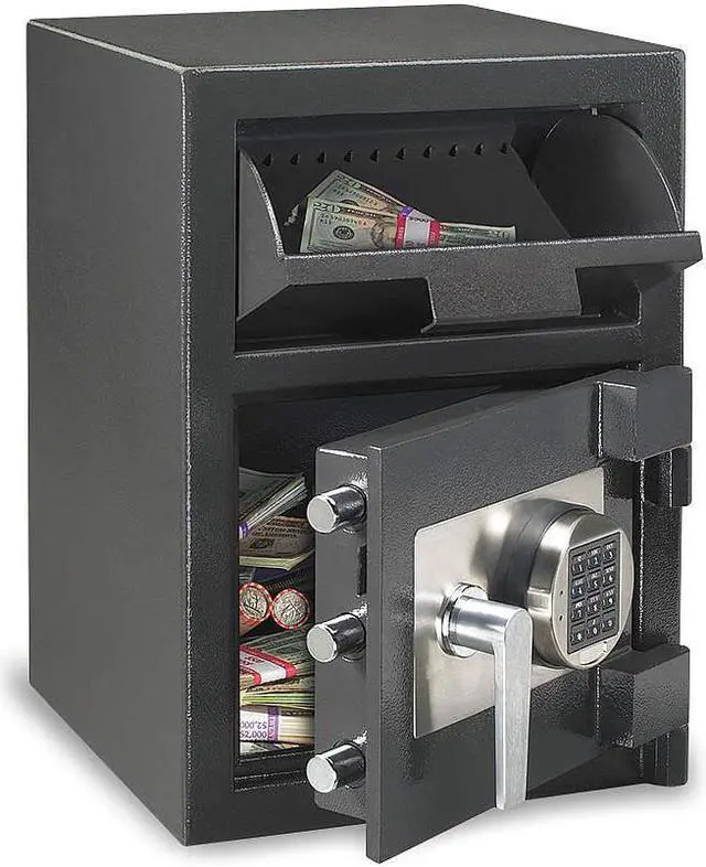 Alt view image 4 of 13 - SENTRY SAFE DH-134E Cash Depository Safe, 1.57 cu ft, 121 lb, Black, Solid Steel