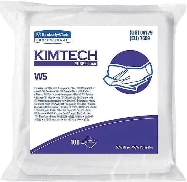Main image of KIMTECH 06179 W5 Dry Wipe DbleBag 9x9 WHT 5 Bags of 100 Wipe