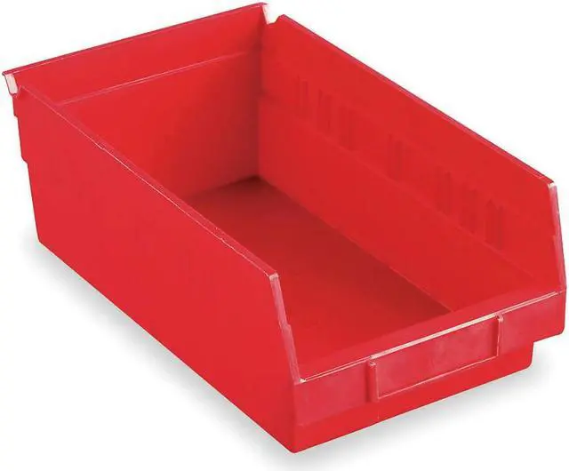 Alt view image 3 of 8 - AKRO-MILS 30130RED Shelf Storage Bin, Plastic, Red, 4 in H, 6 5/8 in W, 11 5/8