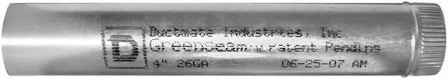 Alt view image 2 of 3 - GREENSEAM GR60SPBGP5GA26 Round Rigid Ducts, 5 in Duct Dia, Galvanized Steel, 26