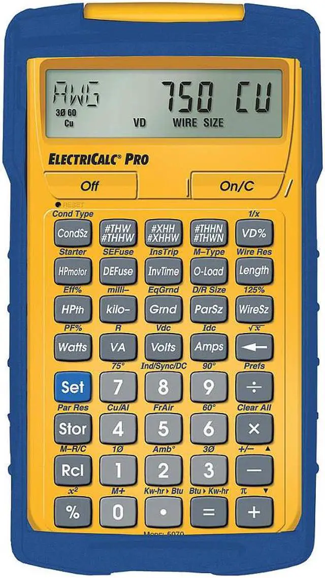 Alt view image 2 of 14 - CALCULATED INDUSTRIES 5070 Electrical Calculator,8-1/4 x 6 In,LCD