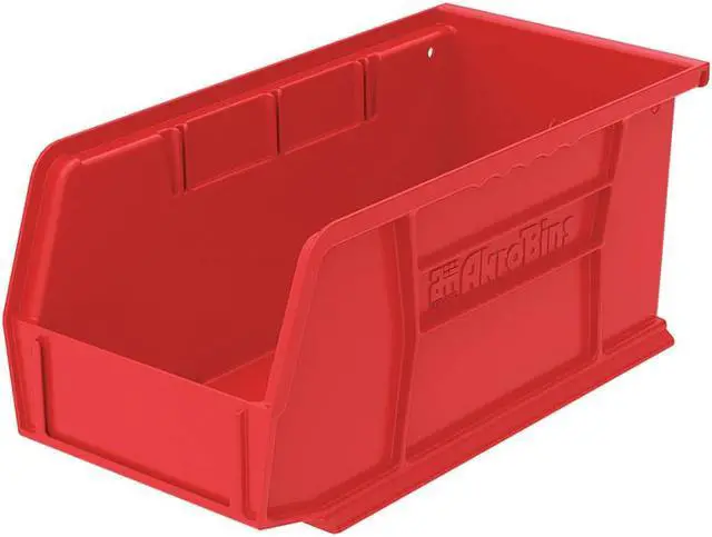 Alt view image 2 of 3 - AKRO-MILS 30230RED Hang & Stack Storage Bin, Plastic, 5 1/2 in W, 5 in H, 10