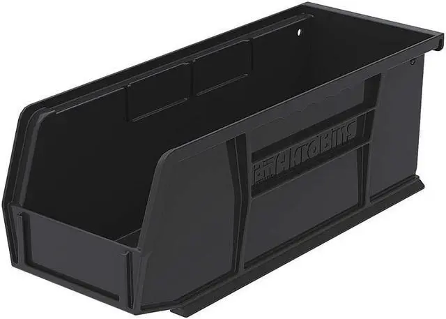 Main image of AKRO-MILS 30224BLACK Hang & Stack Storage Bin, Plastic, Black, 4 in H, 4 1/8 in