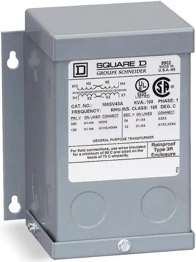 Alt view image 2 of 2 - SQUARE D 150SV43A Buck Boost Transformer, 150 VA, NEMA 3R, 55°C, 12/24V AC,
