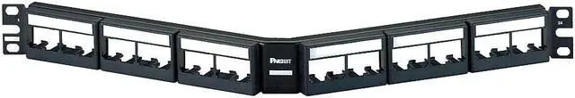 Alt view image 2 of 13 - PANDUIT CPPLA24WBLY Angled Patch Panel,Mini-Com,Rack Mt,24P