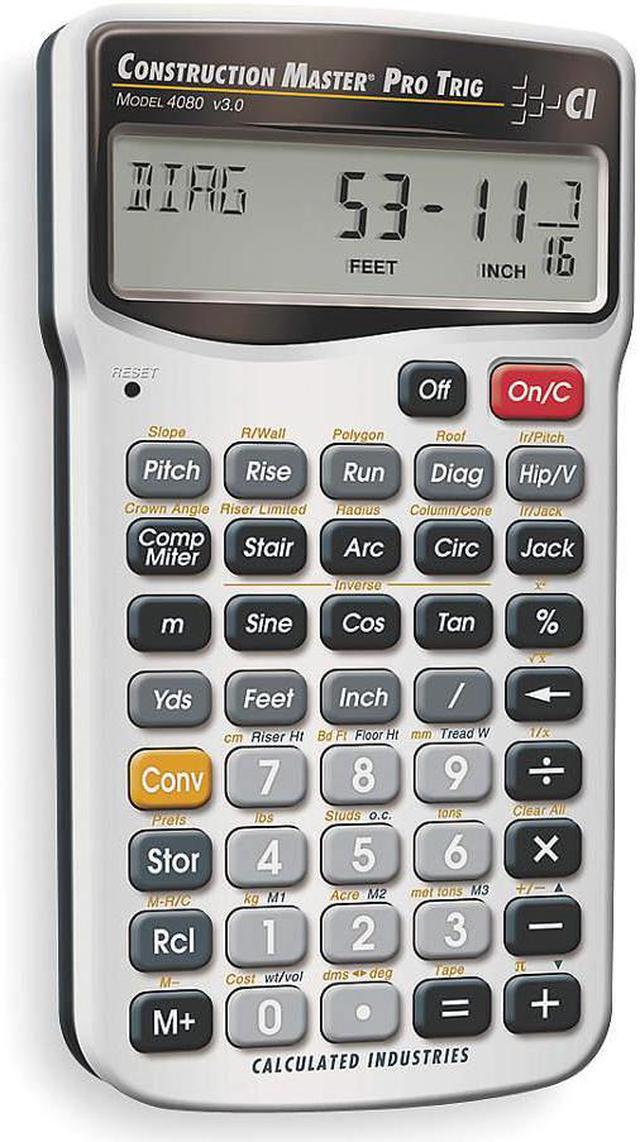 Main image of Calculated Industries Construction Calculator,6 Lx3 1/4 In W  4080