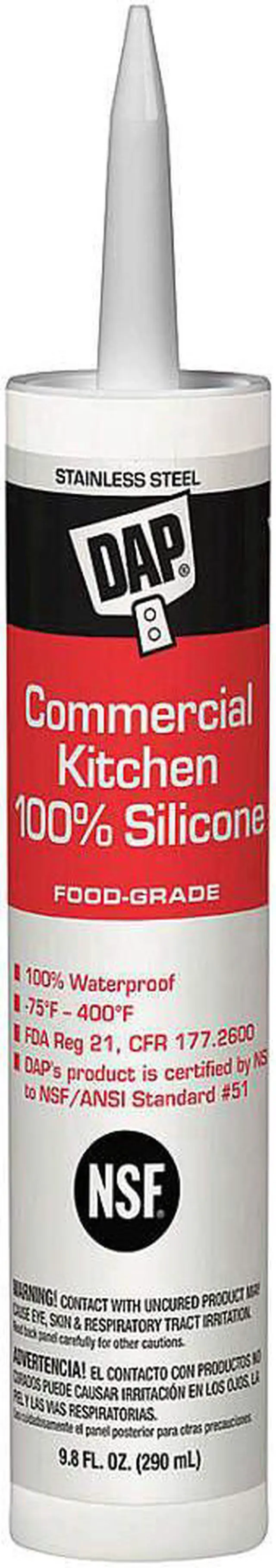 Alt view image 2 of 3 - DAP 8660 Silicone Sealant, 10 oz, Cartridge, Stainless Steel, Silicone Base,