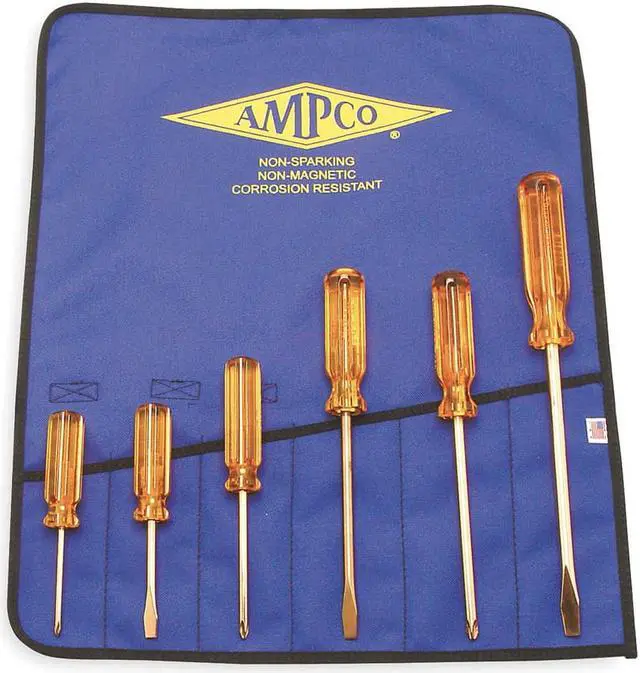 Alt view image 2 of 2 - AMPCO SAFETY TOOLS M-39 Nonspark Screwdriver Set,Slotted/Phllps,6 pcs