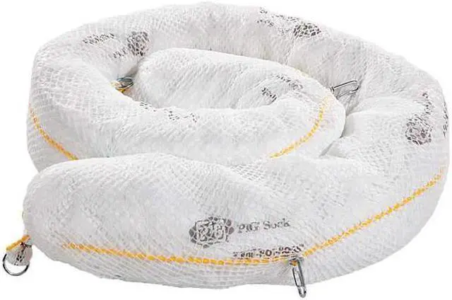 Main image of PIG BOM400 Absorbent Boom, Absorbs 24 gal. Oil-Based Liquids, PK 2 ,White
