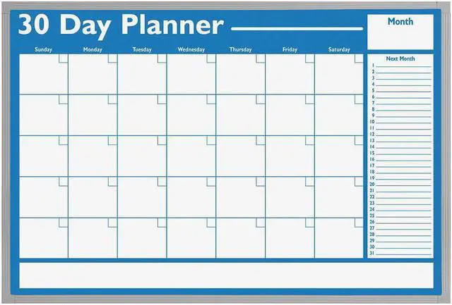 Alt view image 2 of 3 - MAGNA VISUAL WO-01 24"x36" Melamine Calendar Planning Board, White/Blue