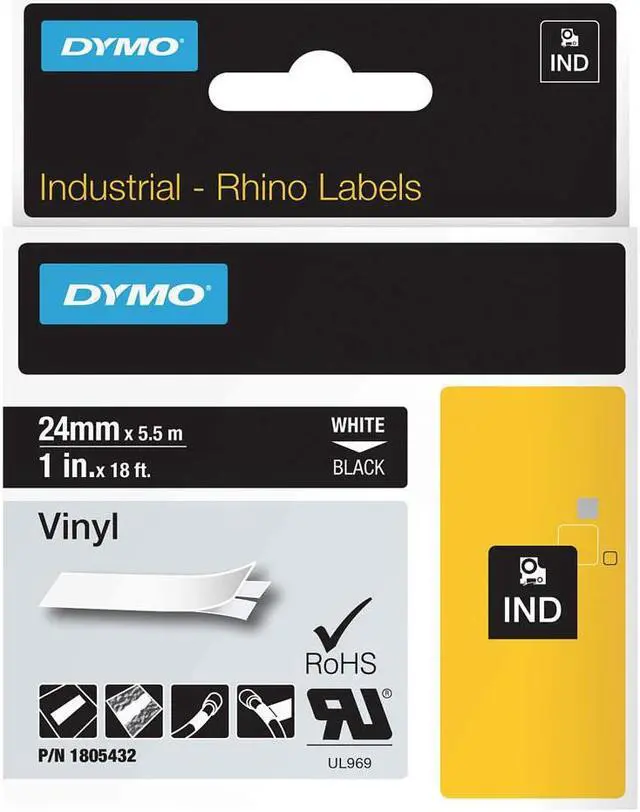 Alt view image 5 of 12 - DYMO IND Vinyl Labels 1"