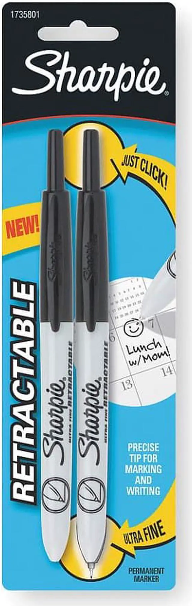 Alt view image 3 of 6 - Sharpie Markers Retractable Ultra Fine 2/PK Black 1735801