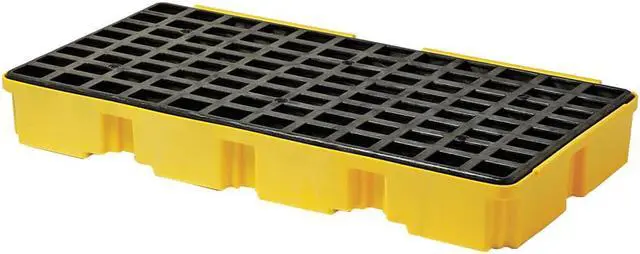 Alt view image 3 of 9 - Eagle Mfg / Justrite - 1632 - Eagle Yellow High Density Polyethylene 5000 lb 30 gal Spill Deck - Supports 2 Drums - 26