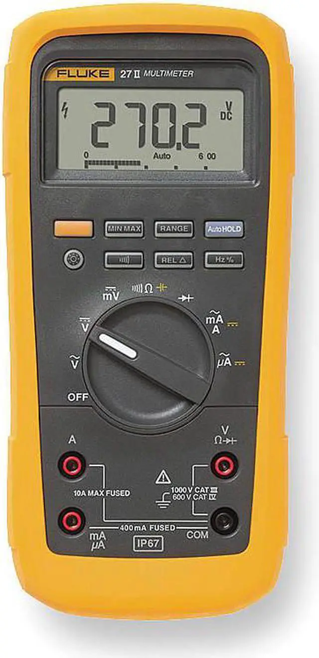 Alt view image 2 of 2 - FLUKE FLUKE-27 II Digital Multimeter,1000V,10A,50 MOhms