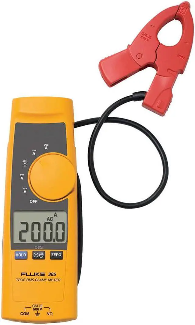 Alt view image 3 of 5 - FLUKE FLUKE-365 Digital Clamp Meter, Backlit LCD, 200 A, 0.7 in (18 mm) Jaw